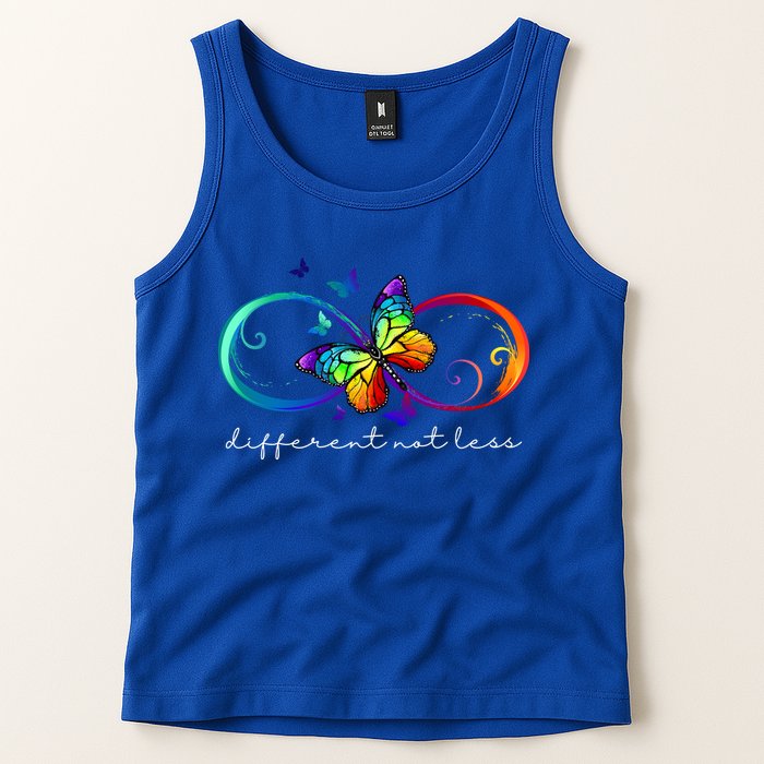Different Not Less Autism Awareness Neurodiversity Butterfly Tank Top