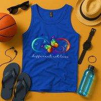 Different Not Less Autism Awareness Neurodiversity Butterfly Tank Top