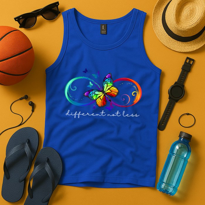 Different Not Less Autism Awareness Neurodiversity Butterfly Tank Top