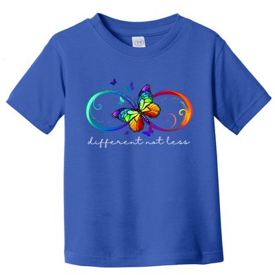 Different Not Less Autism Awareness Neurodiversity Butterfly Toddler T-Shirt