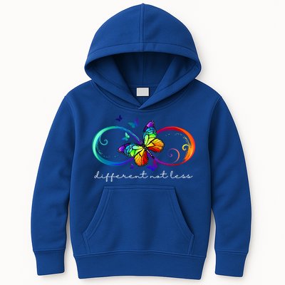 Different Not Less Autism Awareness Neurodiversity Butterfly Kids Hoodie