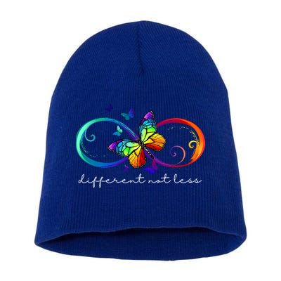 Different Not Less Autism Awareness Neurodiversity Butterfly Short Acrylic Beanie
