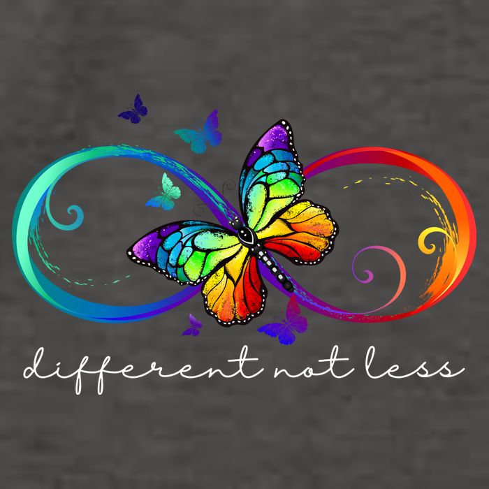 Different Not Less Autism Awareness Neurodiversity Butterfly Vector Backpack