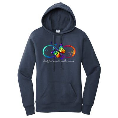 Different Not Less Autism Awareness Neurodiversity Butterfly Women's Pullover Hoodie