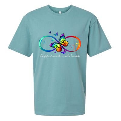 Different Not Less Autism Awareness Neurodiversity Butterfly Sueded Cloud Jersey T-Shirt