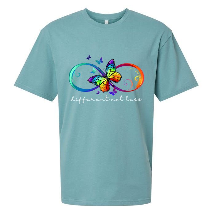 Different Not Less Autism Awareness Neurodiversity Butterfly Sueded Cloud Jersey T-Shirt