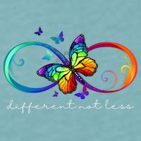 Different Not Less Autism Awareness Neurodiversity Butterfly Sueded Cloud Jersey T-Shirt