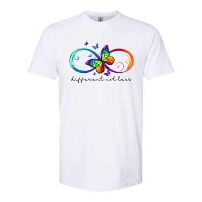 Different Not Less Autism Awareness Neurodiversity Butterfly Softstyle® CVC T-Shirt