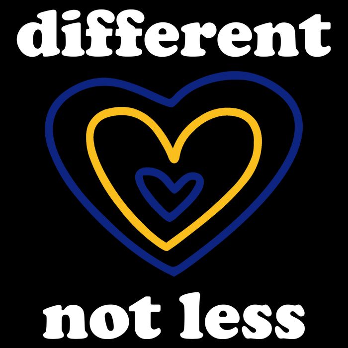 Different Not Less Down Syndrome Awareness Heart Bucket Hat