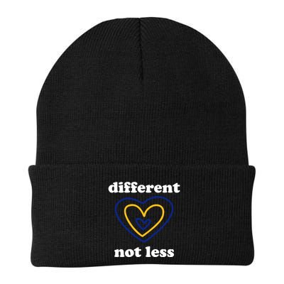 Different Not Less Down Syndrome Awareness Heart Beanie