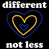 Different Not Less Down Syndrome Awareness Heart Drawstring Bag