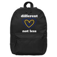 Different Not Less Down Syndrome Awareness Heart 16 in Basic Backpack