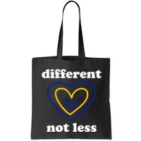 Different Not Less Down Syndrome Awareness Heart Bag