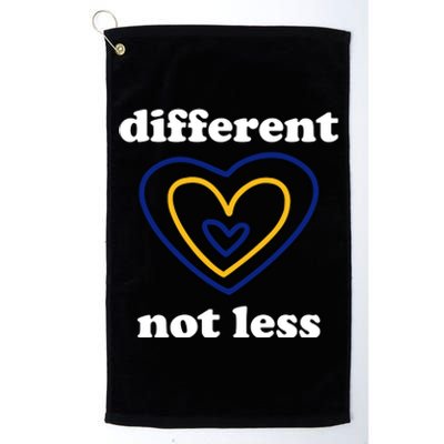 Different Not Less Down Syndrome Awareness Heart Platinum Collection Golf Towel