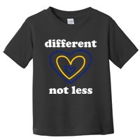 Different Not Less Down Syndrome Awareness Heart Toddler T-Shirt
