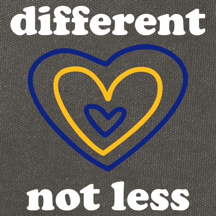 Different Not Less Down Syndrome Awareness Heart Cotton Canvas Backpack
