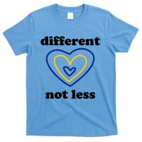 Different Not Less Down Syndrome Awareness Heart T-Shirt