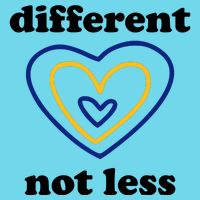 Different Not Less Down Syndrome Awareness Heart T-Shirt