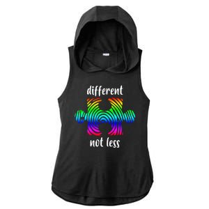 Different Not Less Neurodiversity Puzzle Ladies PosiCharge Tri-Blend Wicking Draft Hoodie Tank