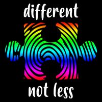 Different Not Less Neurodiversity Puzzle Stripe Pom Pom Beanie