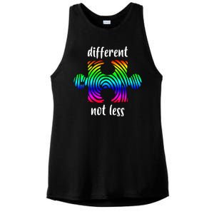 Different Not Less Neurodiversity Puzzle Ladies PosiCharge Tri-Blend Wicking Tank