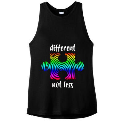 Different Not Less Neurodiversity Puzzle Ladies PosiCharge Tri-Blend Wicking Tank
