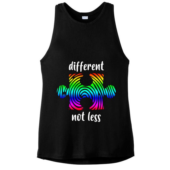 Different Not Less Neurodiversity Puzzle Ladies PosiCharge Tri-Blend Wicking Tank