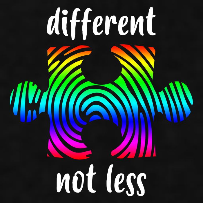 Different Not Less Neurodiversity Puzzle Ladies PosiCharge Tri-Blend Wicking Tank