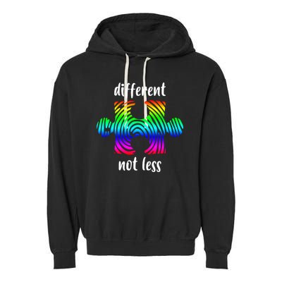 Different Not Less Neurodiversity Puzzle Garment-Dyed Fleece Hoodie