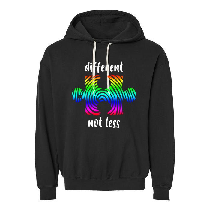 Different Not Less Neurodiversity Puzzle Garment-Dyed Fleece Hoodie