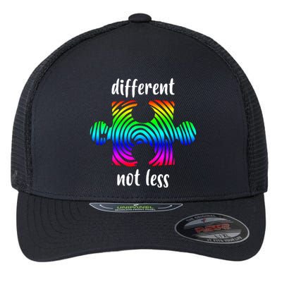 Different Not Less Neurodiversity Puzzle Flexfit Unipanel Trucker Cap