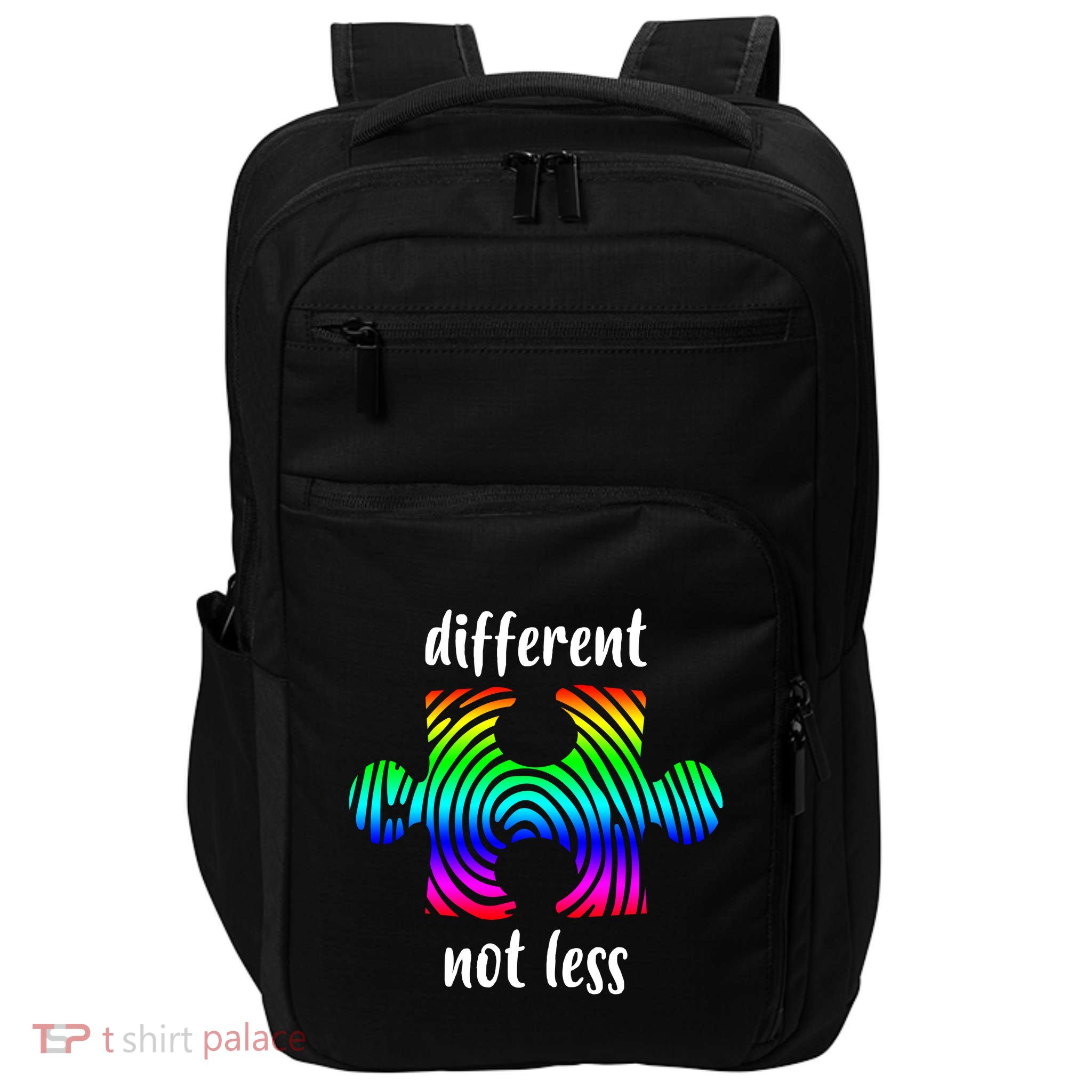 Different Not Less Neurodiversity Puzzle Impact Tech Backpack