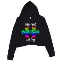 Different Not Less Neurodiversity Puzzle Crop Fleece Hoodie