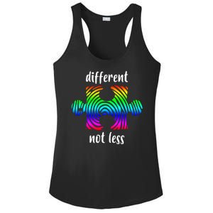 Different Not Less Neurodiversity Puzzle Ladies PosiCharge Competitor Racerback Tank