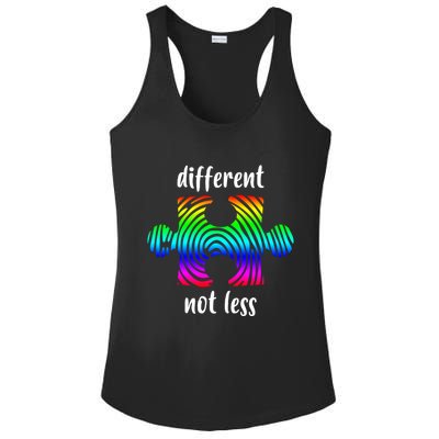 Different Not Less Neurodiversity Puzzle Ladies PosiCharge Competitor Racerback Tank