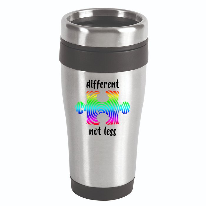 Different Not Less Neurodiversity Puzzle 16oz Travel Tumbler