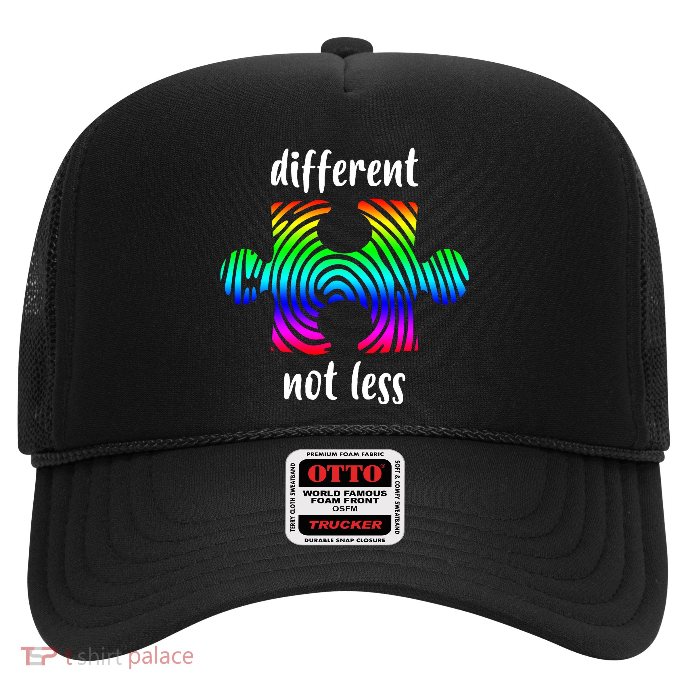 Different Not Less Neurodiversity Puzzle Trucker Hat