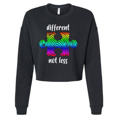 Different Not Less Neurodiversity Puzzle Cropped Pullover Crew