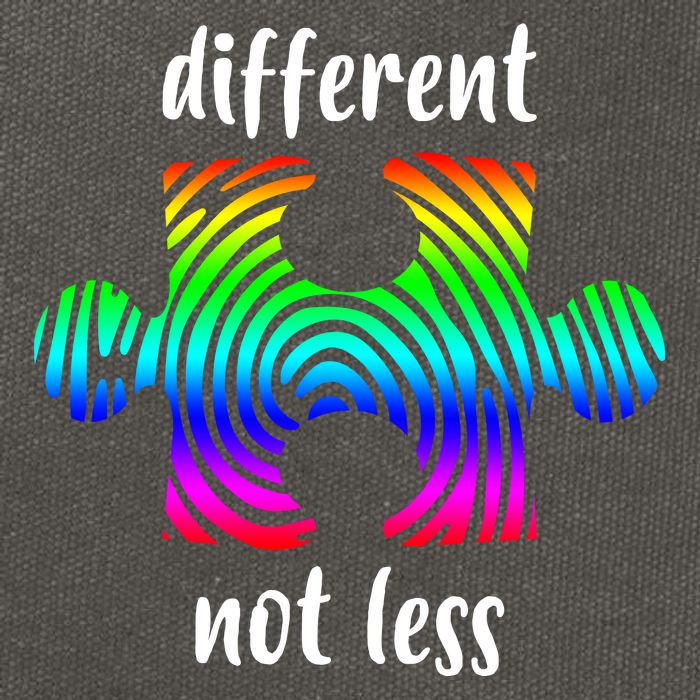 Different Not Less Neurodiversity Puzzle Cotton Canvas Backpack