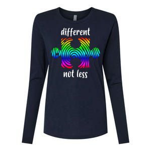 Different Not Less Neurodiversity Puzzle Womens Cotton Relaxed Long Sleeve T-Shirt