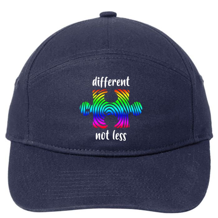 Different Not Less Neurodiversity Puzzle 7-Panel Snapback Hat