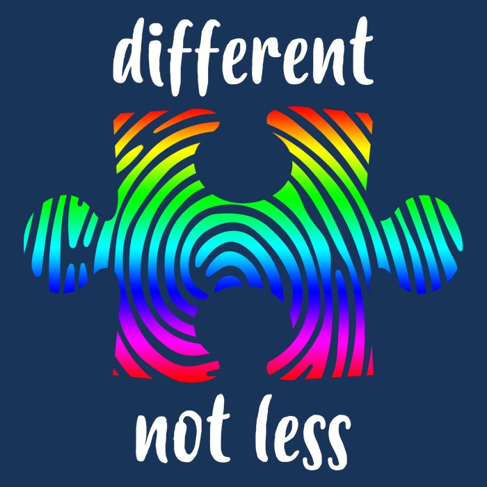 Different Not Less Neurodiversity Puzzle Flat Bill Trucker Hat
