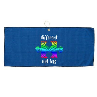Different Not Less Neurodiversity Puzzle Large Microfiber Waffle Golf Towel