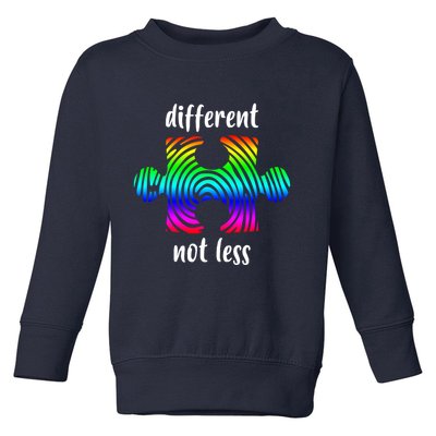 Different Not Less Neurodiversity Puzzle Toddler Sweatshirt