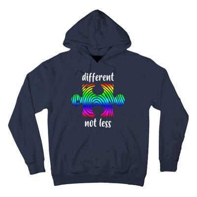 Different Not Less Neurodiversity Puzzle Tall Hoodie