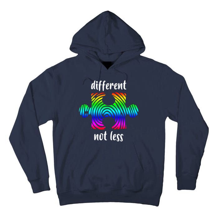 Different Not Less Neurodiversity Puzzle Tall Hoodie