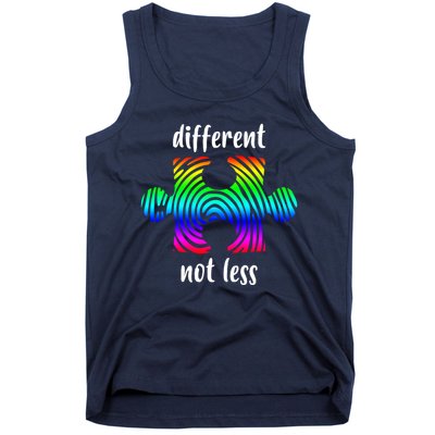 Different Not Less Neurodiversity Puzzle Tank Top