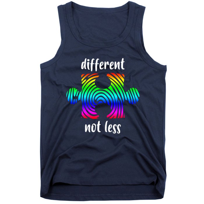 Different Not Less Neurodiversity Puzzle Tank Top