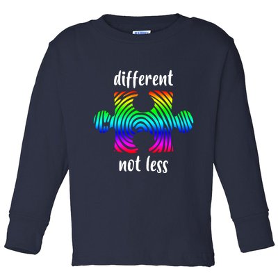 Different Not Less Neurodiversity Puzzle Toddler Long Sleeve Shirt