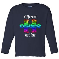 Different Not Less Neurodiversity Puzzle Toddler Long Sleeve Shirt